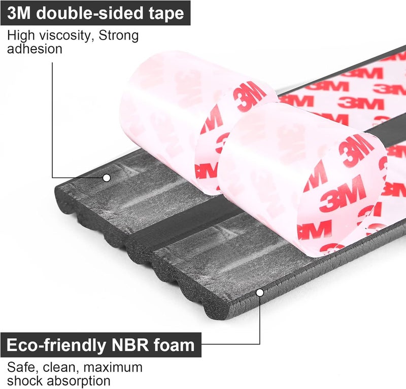 Dovesail Baby Proofing Edge Protector 6.6 feet with 3M Strong Adhesive Pre-Taped, Baby Proof Padding Extra Wide Edge Safety Guards for Sharp Edges, Table, Desk- Black - Image 3